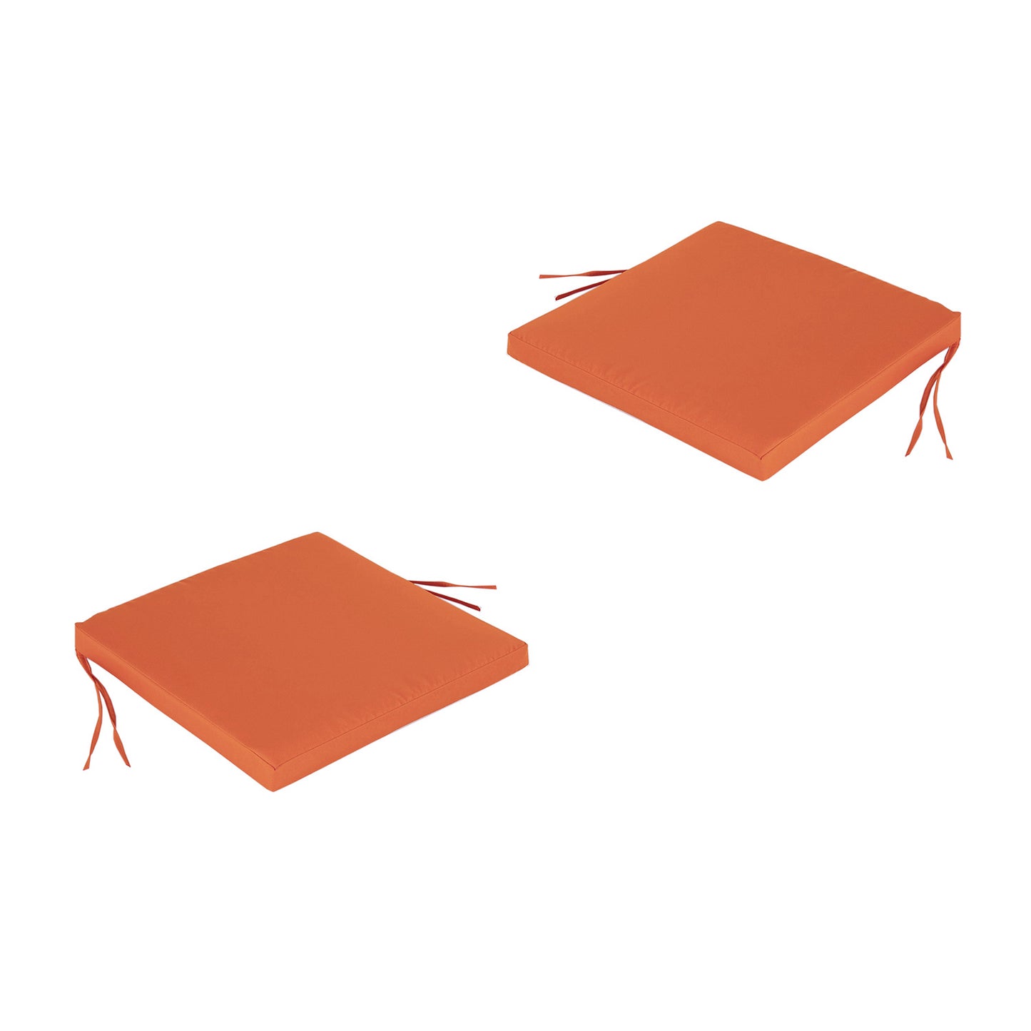 Pack 2 Cojines Para Sillas De Jardín Color Naranja, Tamaño 44x44x5 Cm, Repelente Al Agua, Desenfundable_0