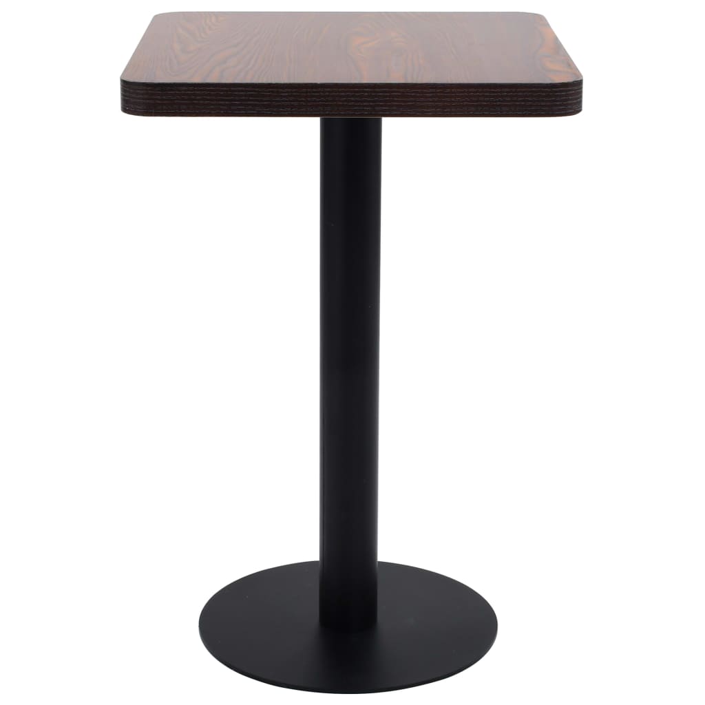 Mesa De Bistró Mdf Marrón Oscuro 50x50 Cm_0