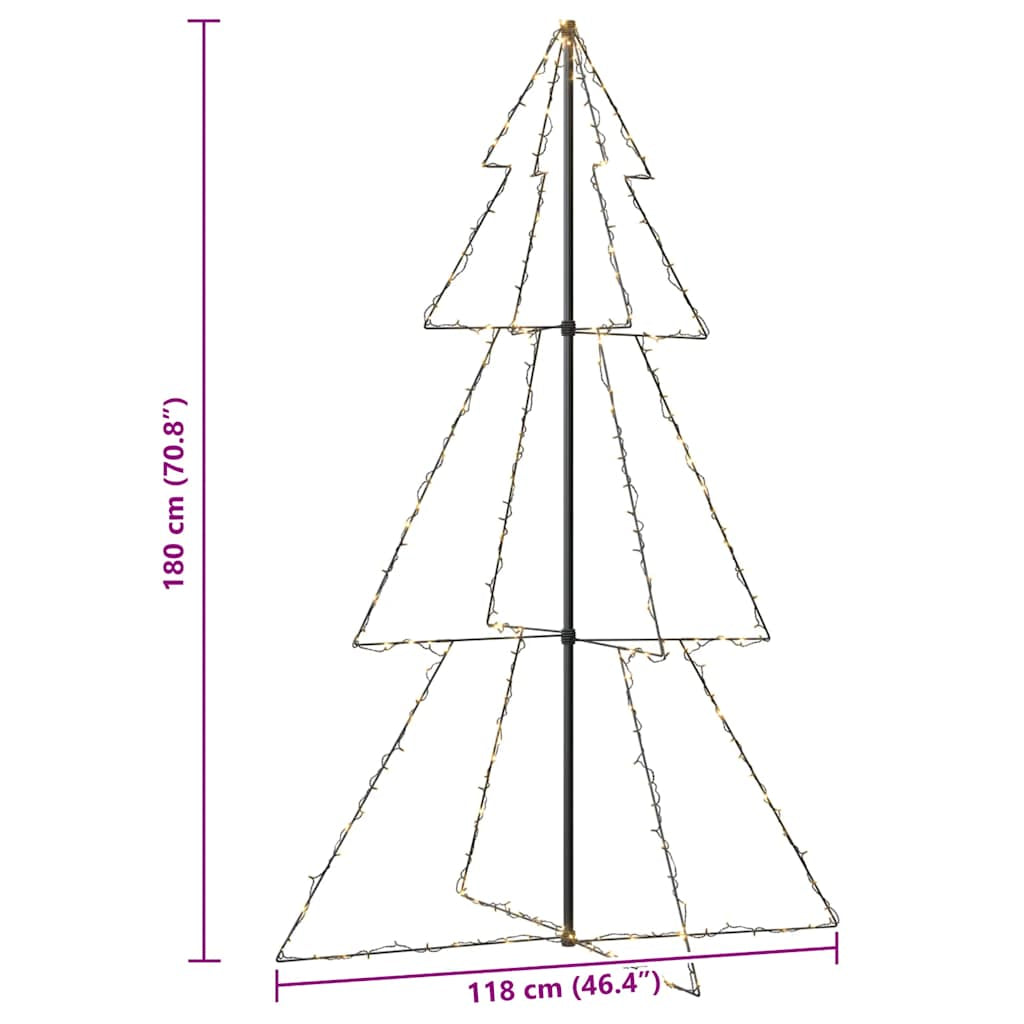 Árbol De Navidad Cono 240 Leds Interior Exterior 118x180 Cm_2