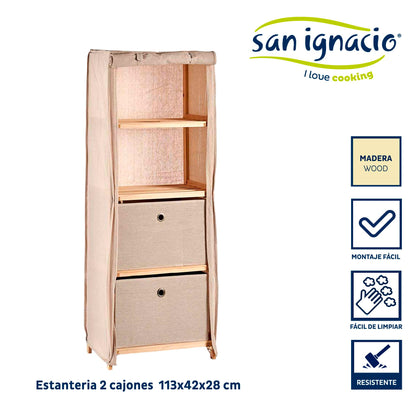 Estantería Tela 2 Cajones Natural - Colección Kipit_1