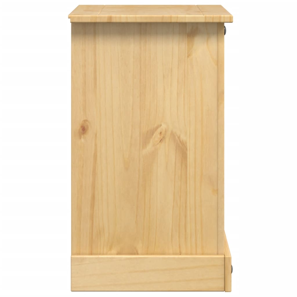 Mesita De Noche Corona Madera Maciza De Pino 53x39x66 Cm_3