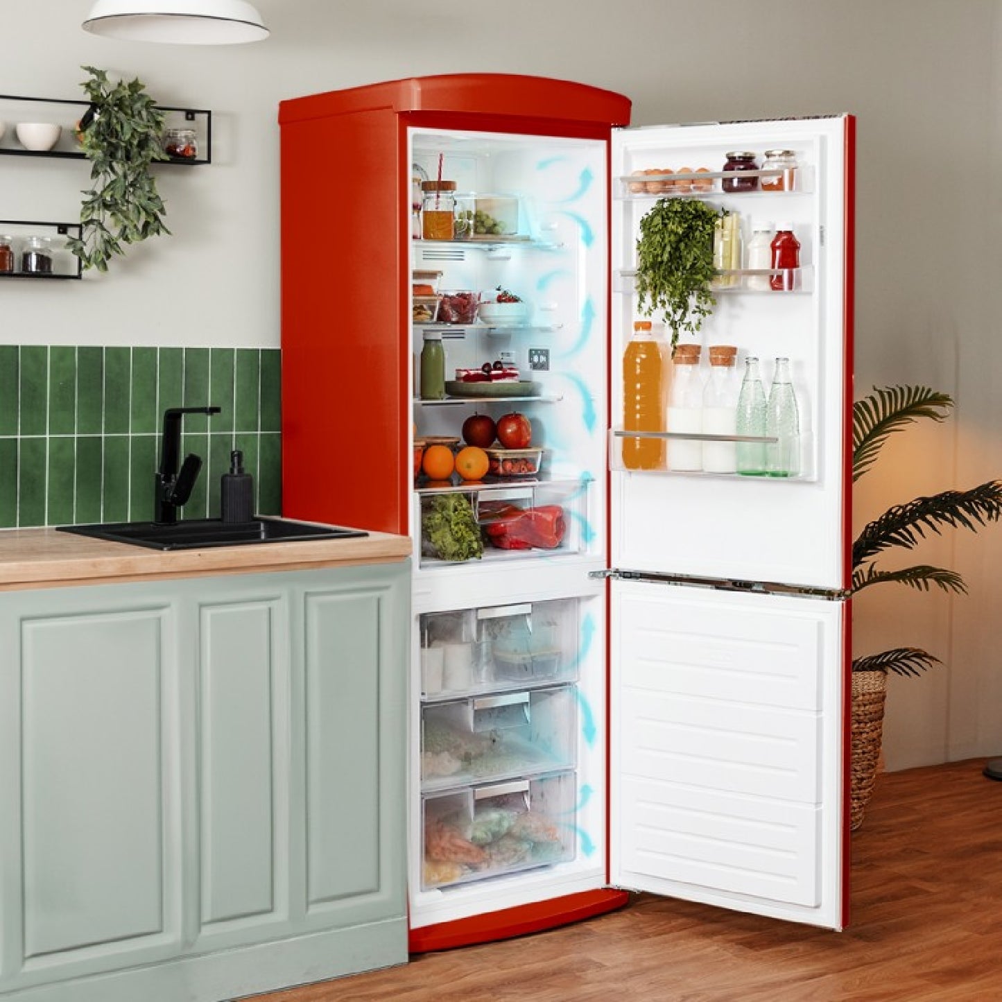 Cecotec Frigorífico Combi 2 Puertas Retro De 294l Bolero Coolmarket Combi Origin 294+ Red E_3