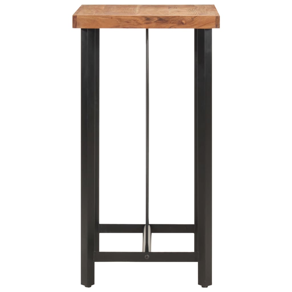 Mesa Alta De Hierro Y Madera Maciza De Acacia 55x55x107 Cm_1
