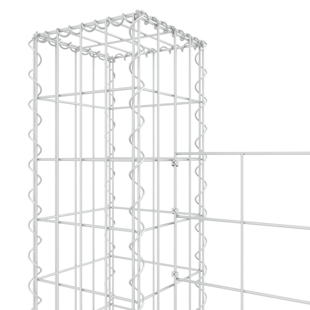 Cesta De Gaviones Forma De U 4 Postes De Hierro 380x20x150 Cm / Vetonek_0
