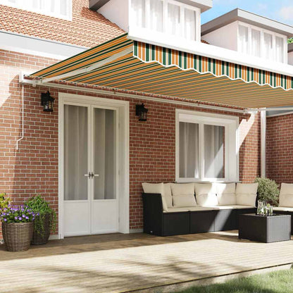 Toldo Retráctil Verde Y Amarillo 500 X 300 Cm Lona Y Aluminio_2