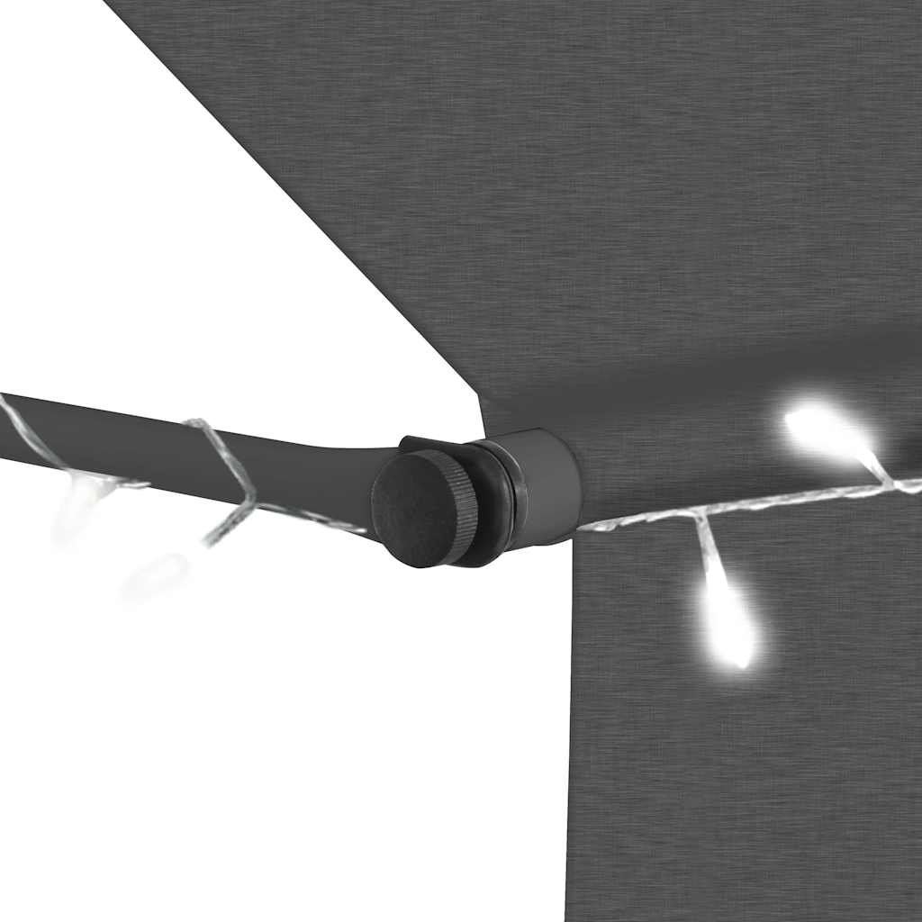 Toldo Manual Retráctil Con Led Gris Antracita 200 Cm_4