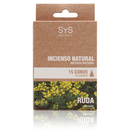 Incienso Natural 15 Conos Ruda SYS Aromas | Fragancia Herbal Intensa | Ambiente Relajante | Aroma Duradero_0