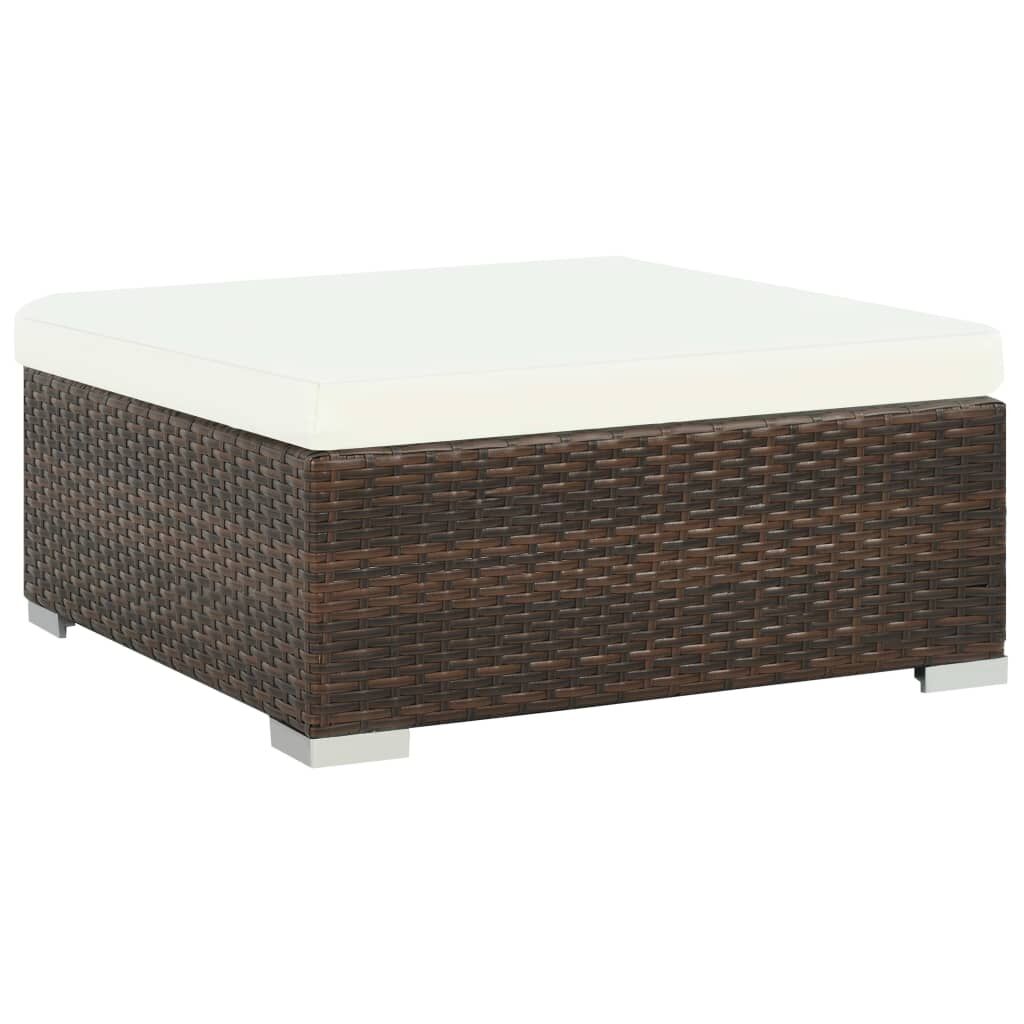 Vidaxl Set Muebles De Jardín 6 Piezas Y Cojines Ratán Sintético Marrón_4