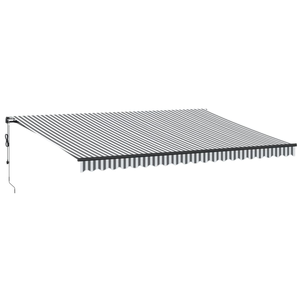 Toldo Retráctil Automático Gris Antracita Y Blanco 500x350 Cm_0