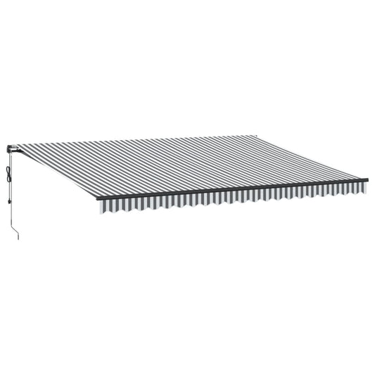 Toldo Retráctil Automático Gris Antracita Y Blanco 500x350 Cm_0
