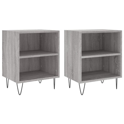 Mesita De Noche 2 Uds Madera Ingeniería Gris Sonoma 40x30x50 Cm_0
