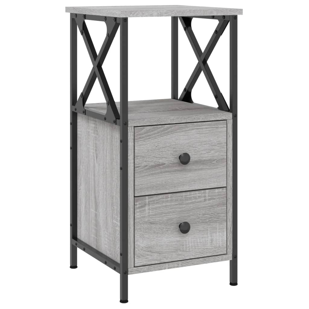 Mesitas Noche 2 Uds Madera Ingeniería Gris Sonoma 34x35,5x70 Cm_1