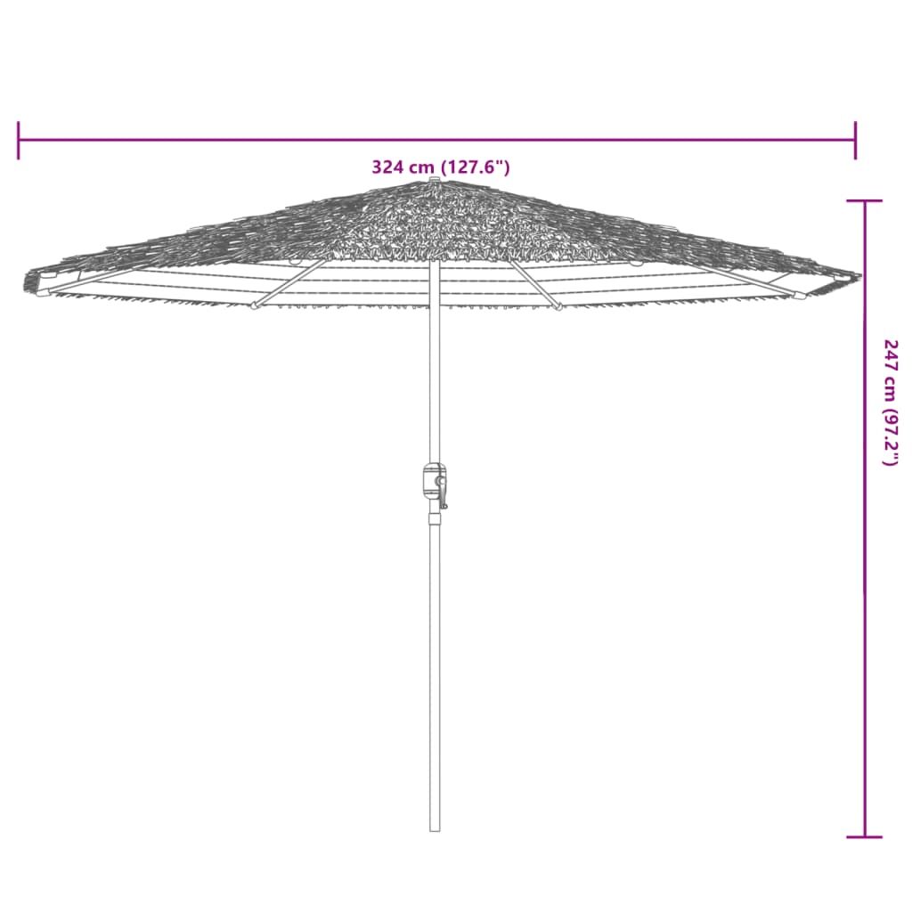 Vidaxl Sombrilla De Jardín Con Leds Poste Acero Marrón 324x324x247 Cm_2