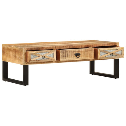 Mesa De Centro De Madera Maciza De Mango 110x50x38 Cm_1