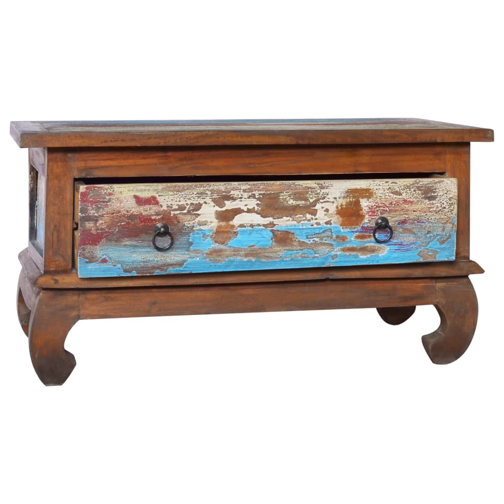 Mesa De Centro De Madera De Teca Reciclada 80x50x40 Cm._0