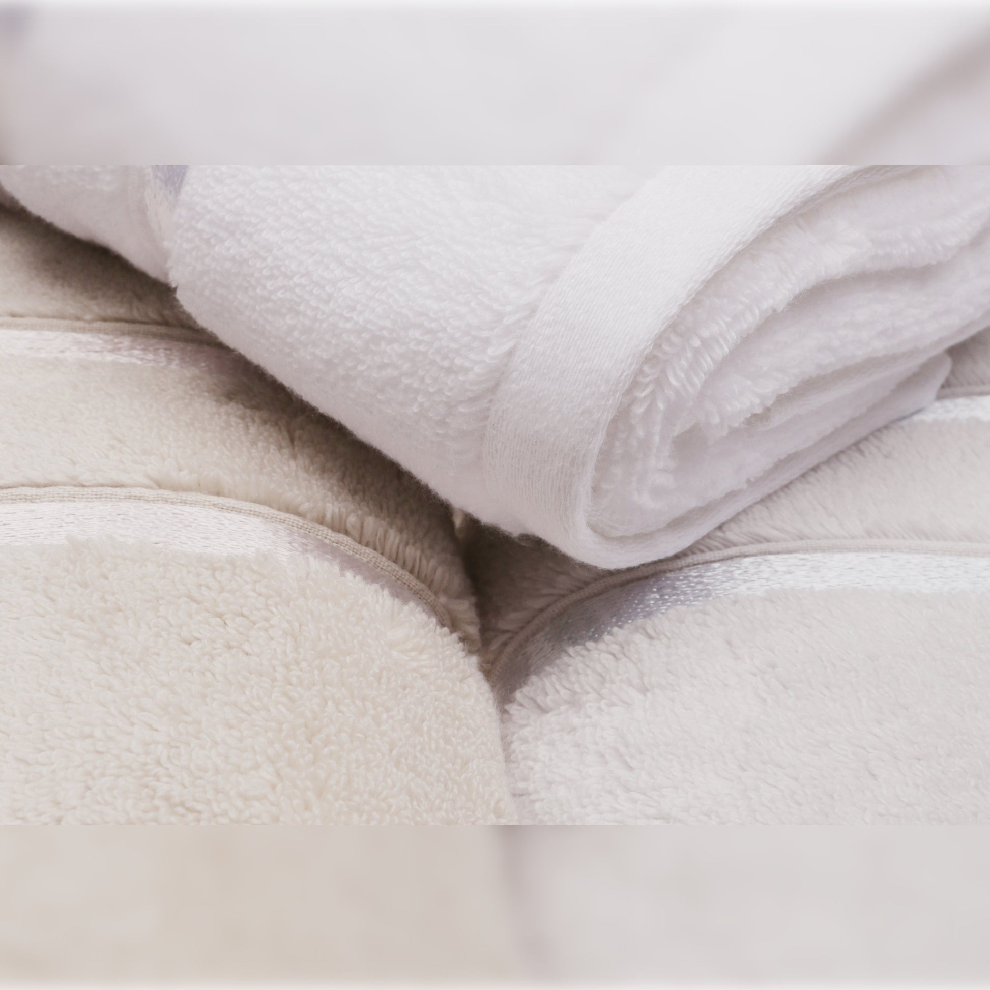 Juego De Toallas De Mano (3 Piezas) Blanco, Azul Claro, Marrón Claro