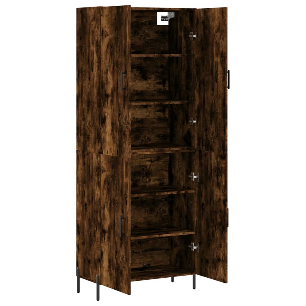Aparador Alto Madera Contrachapada Roble Ahumado 69,5x34x180 Cm_3