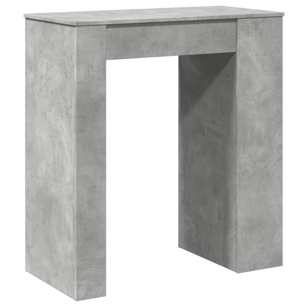 Mesa Alta Bar Con Estantes Madera Gris Hormigón 95x47x103,5 Cm_4