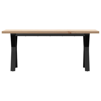 Mesa De Centro Marco Y Madera Maciza Pino Y Acero 110x40x45,5cm_2