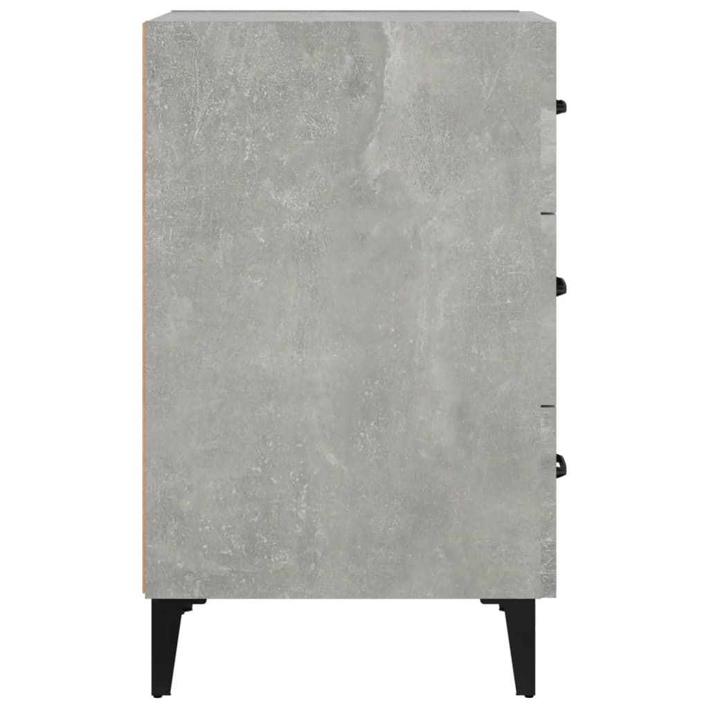 Mesita De Noche Madera De Ingeniería Gris Hormigón 40x40x66 Cm_2