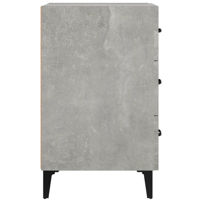 Mesita De Noche Madera De Ingeniería Gris Hormigón 40x40x66 Cm_2