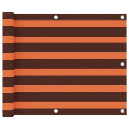Vidaxl Toldo Para Balcón Tela Oxford Naranja Y Marrón 75x600 Cm_0