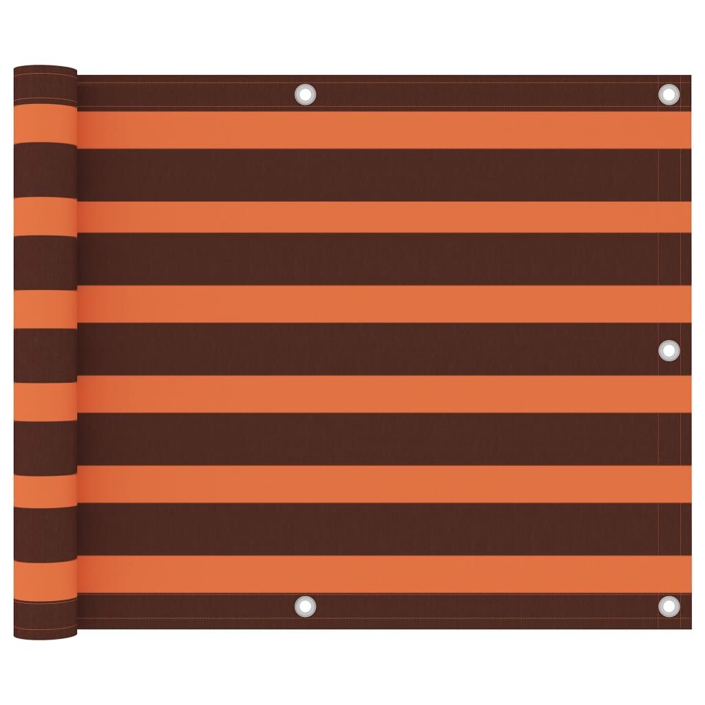 Vidaxl Toldo Para Balcón Tela Oxford Naranja Y Marrón 75x300 Cm_0