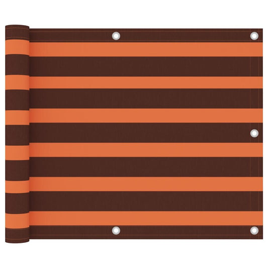 Vidaxl Toldo Para Balcón Tela Oxford Naranja Y Marrón 75x300 Cm_0