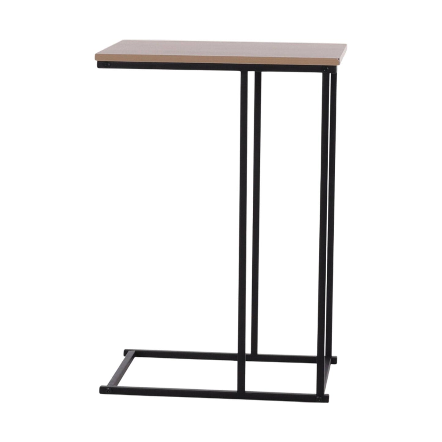 Well Home Mesa Auxiliar De Metal Con Tapa De Mdf Y Melamina En Color Natural 40x26x58cm_0
