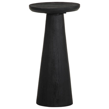 Mesa Auxiliar Madera Maciza De Mango Negra Ø30x60 Cm_0