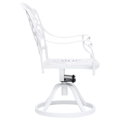 Vidaxl Mesa Y Sillas De Bistró 5 Piezas Aluminio Fundido Blanco_5