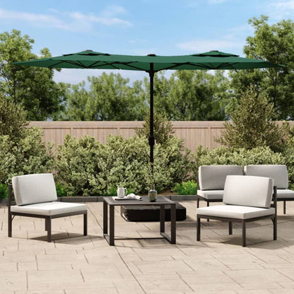 Vidaxl Sombrilla Doble De Jardín Verde 316x145 Cm_1