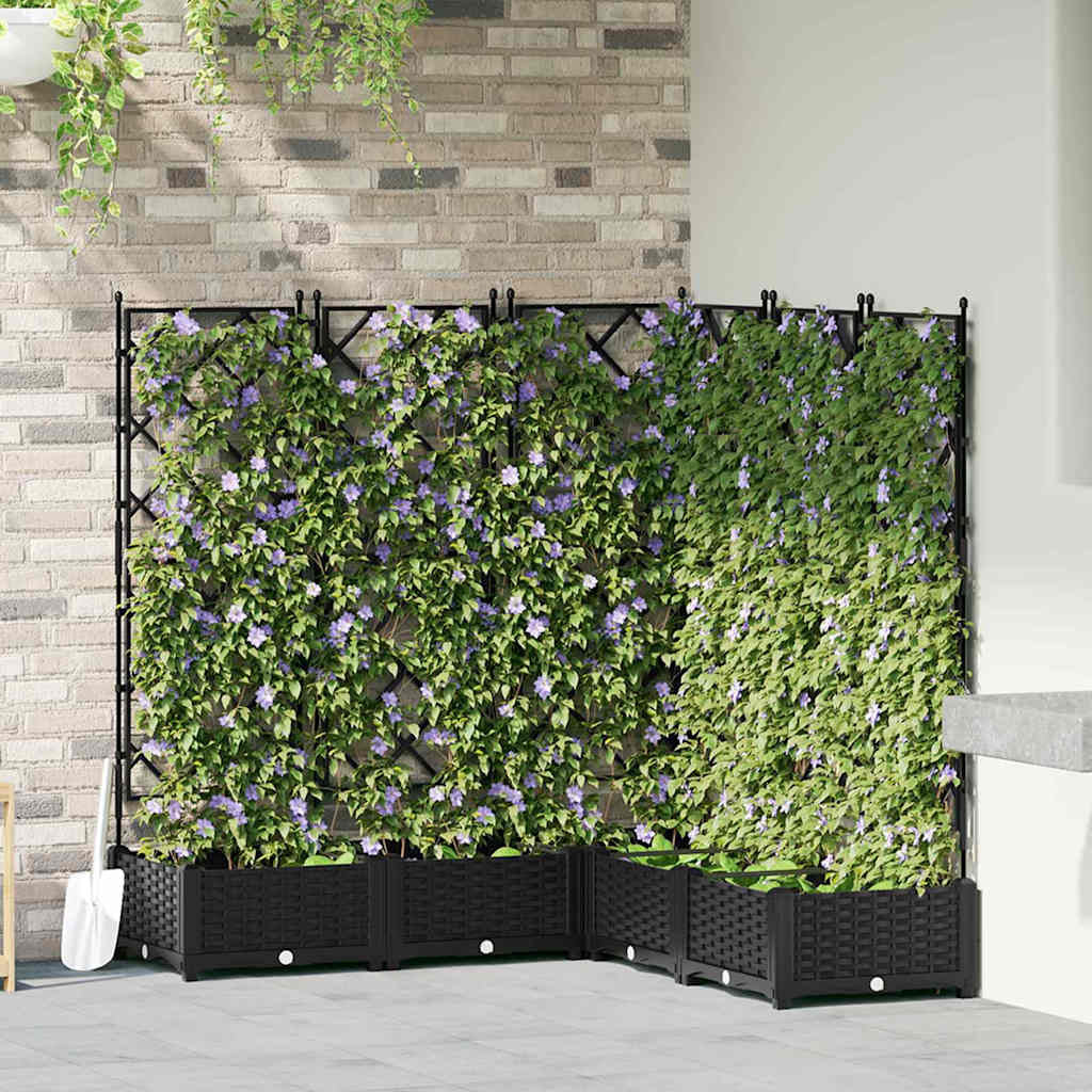 Vidaxl Maceta De Jardín Con Enrejado 5 Pcs Negro 120 X 120 X 125.5 Cm_1