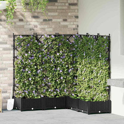Vidaxl Maceta De Jardín Con Enrejado 5 Pcs Negro 120 X 120 X 125.5 Cm_1