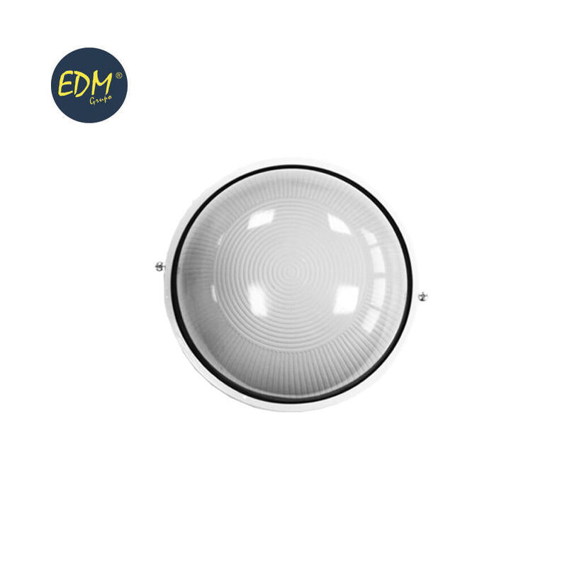 Aplique De Aluminio Ip54 Redondo. Color Blanco 1xe27 100w Ø23,8x11cm Modelo Cambrils Edm_0