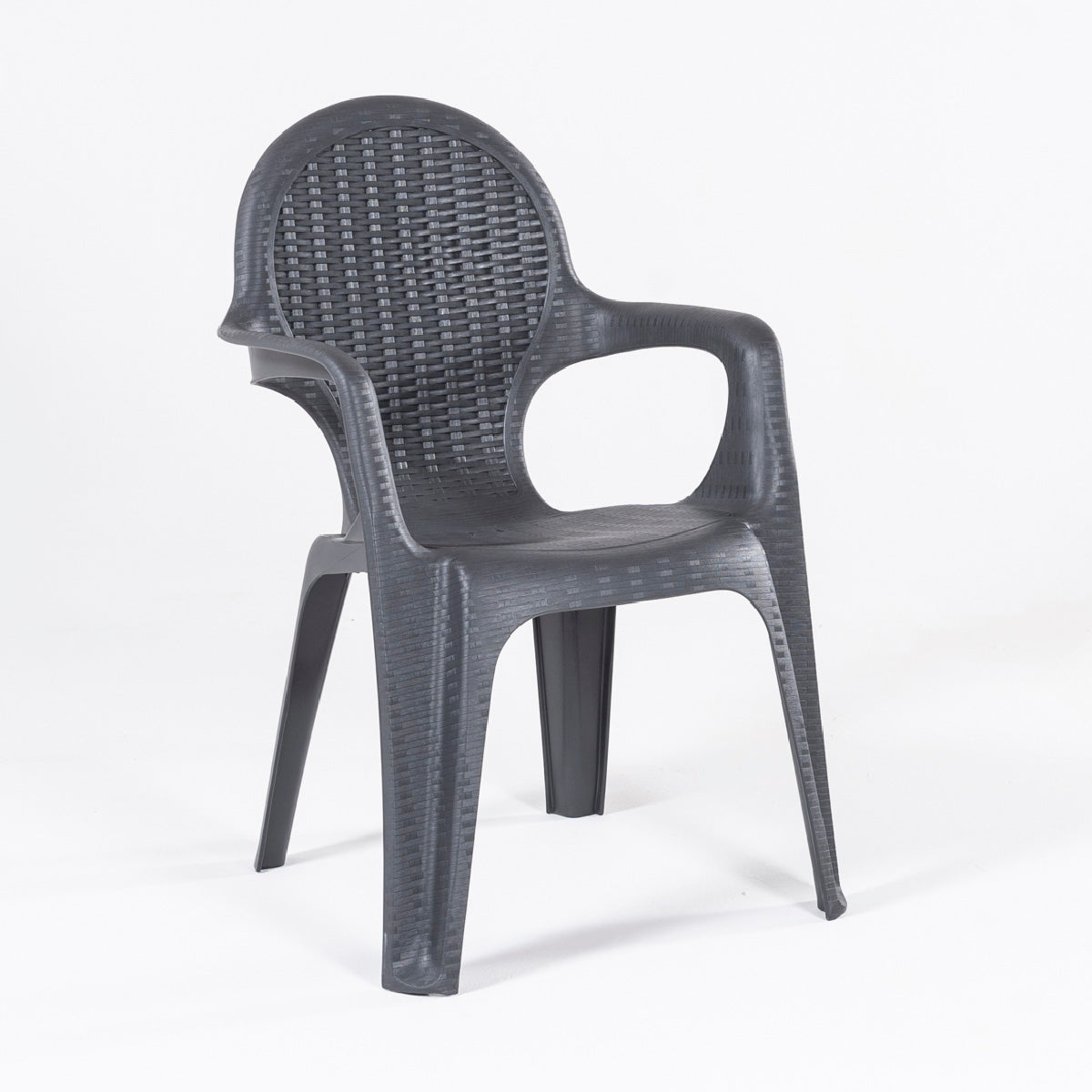Silla Para Exterior, Apilables, Resina, Color Antracita, 75x58x84 Cm_2