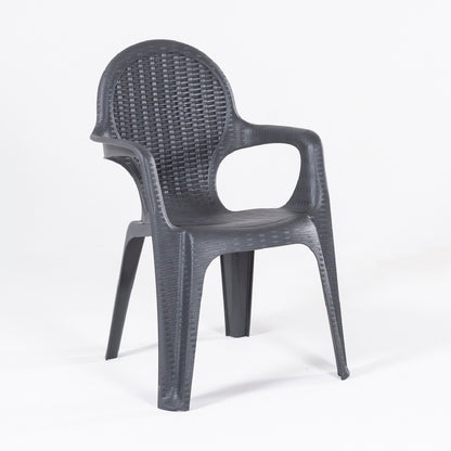 Silla Para Exterior, Apilables, Resina, Color Antracita, 75x58x84 Cm_2