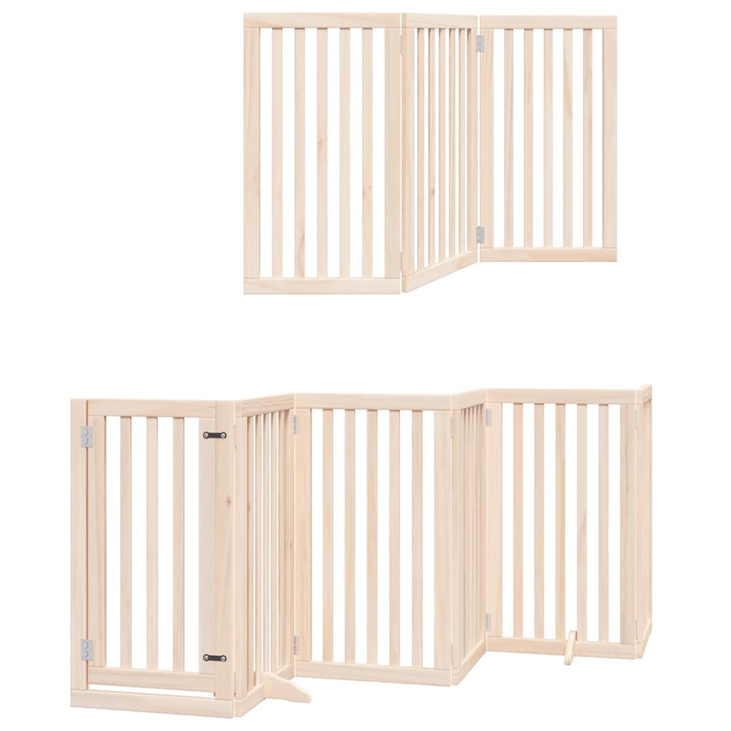 Vidaxl Puerta Para Perros Plegable 15 Paneles Madera De Álamo 750 Cm_2