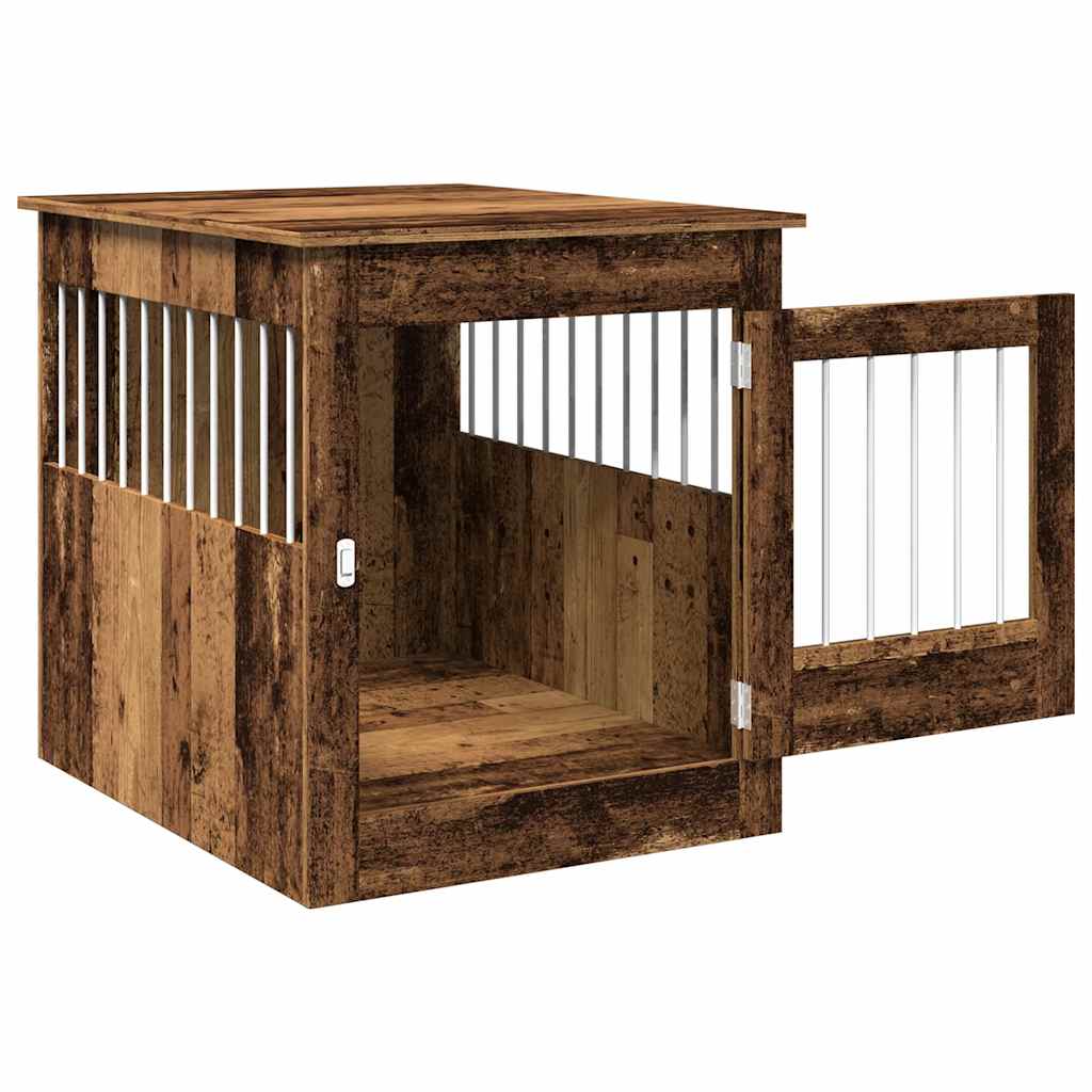 Jaula Para Perros Madera Ingeniería Madera Vieja 64,5x80x71 Cm_4