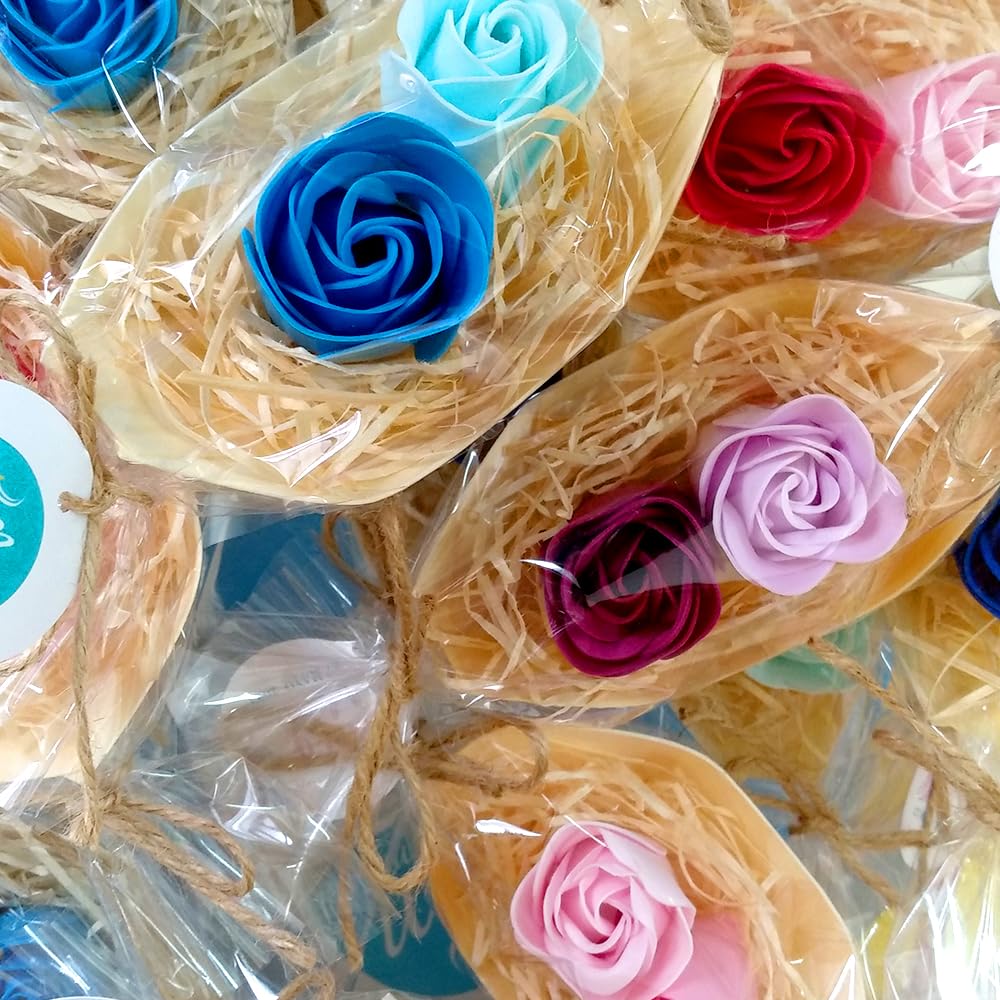 50 Barcas Con Flores Para Regalo Invitados (azul) - Rosas De Jabón Para Baño Aromático. Detalle Original Para Eventos_4