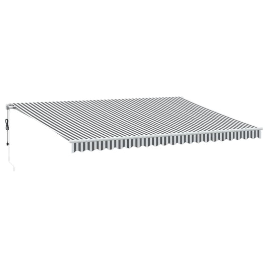 Toldo Retráctil Automático Gris Antracita Y Blanco 500x350 Cm_0