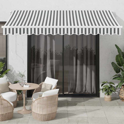 Toldo Retráctil Manual Gris Antracita Y Blanco 350x250 Cm_1