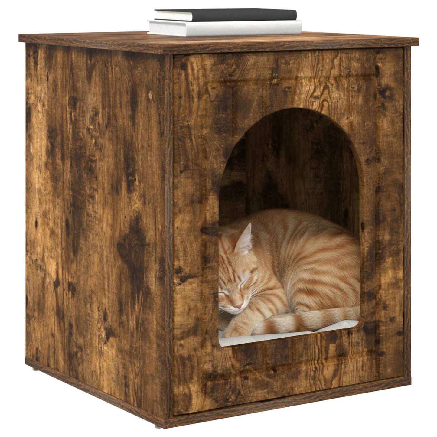 Casa Para Gatos Roble Ahumado 53 X 52 X 62 Cm_2
