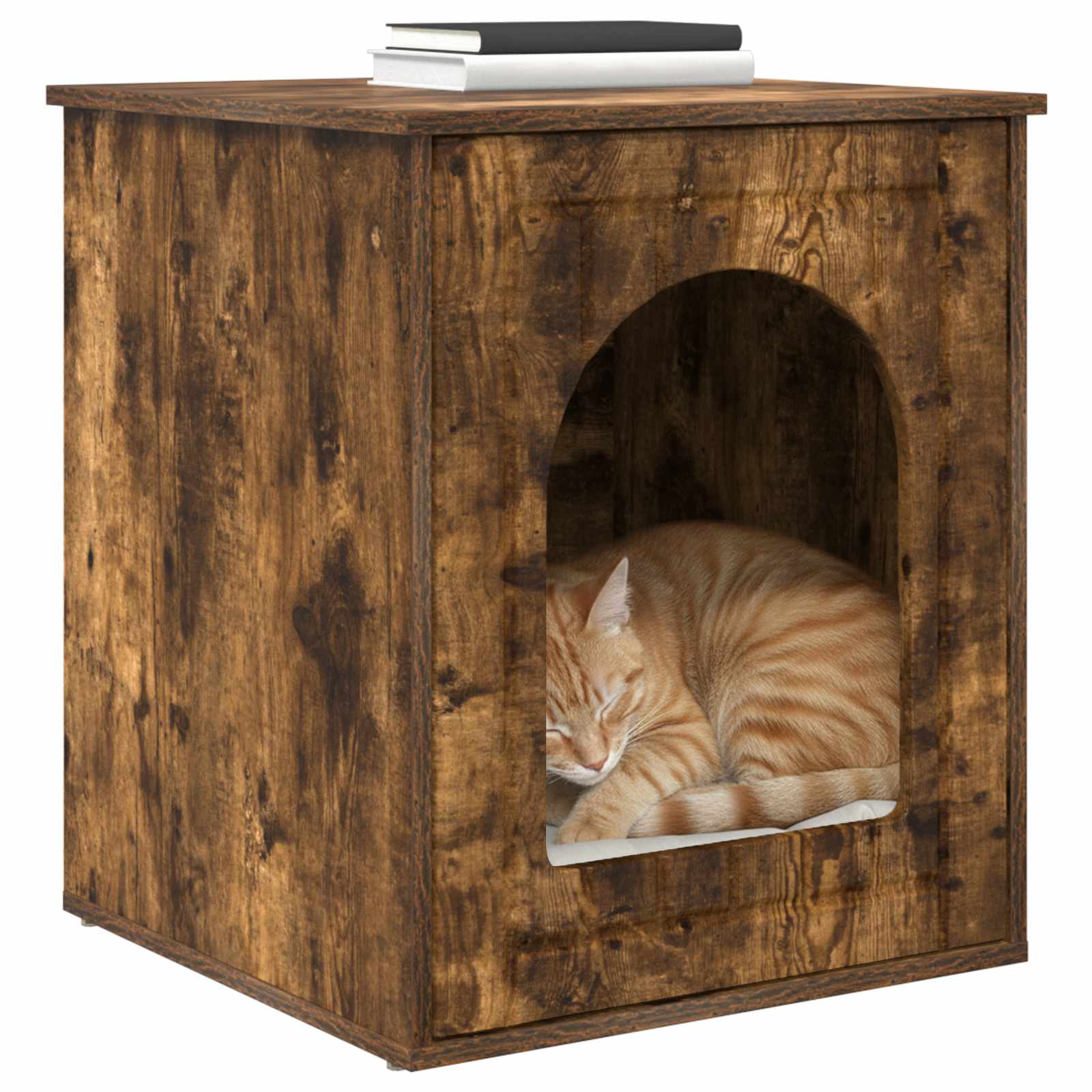 Casa Para Gatos Roble Ahumado 53 X 52 X 62 Cm_2