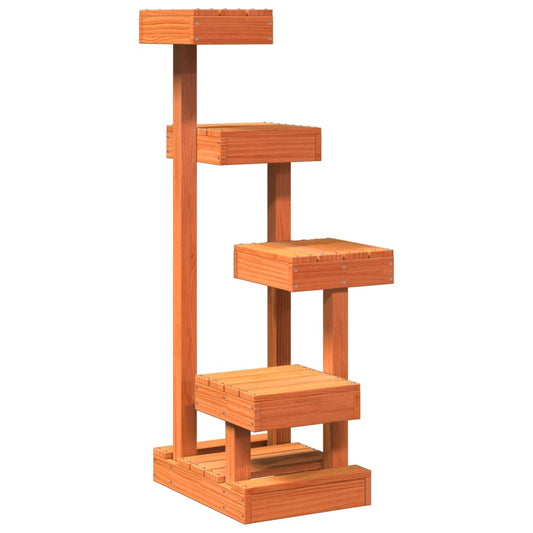 Vidaxl Árbol Para Gatos Madera Maciza Pino Marrón Cera 45,5x49x103 Cm_0