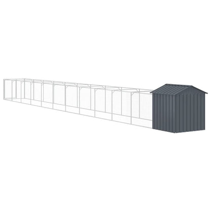 Vidaxl Caseta Perros Con Tejado Acero Galvanizado Gris 117x1221x123 Cm_4