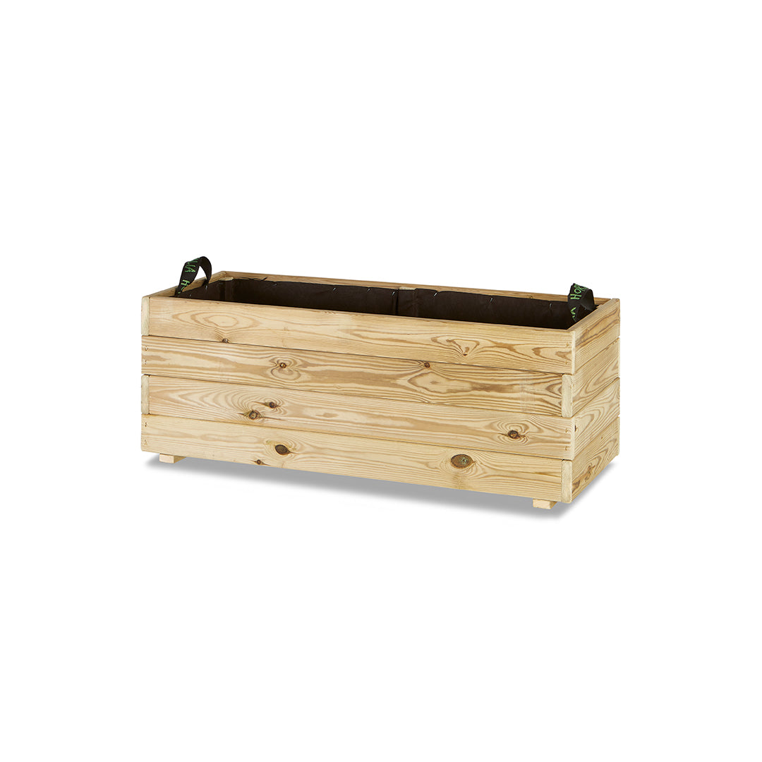 Jardinera Rectangular De Madera Tratada 100x40x40 Cm Ghio Hortalia_0