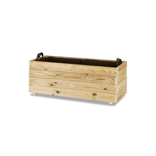Jardinera Rectangular De Madera Tratada 100x40x40 Cm Ghio Hortalia_0