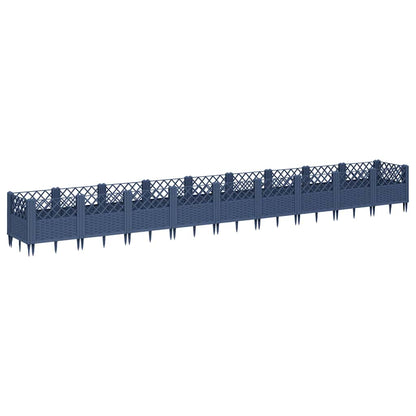Jardinera Con Clavijas Pp Azul Gris 363,5x43,5x43,5 Cm_4