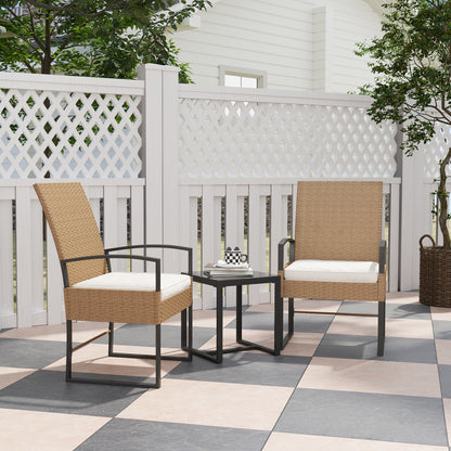 Outsunny Conjunto De Jardín Exterior De 3 Piezas Con Respaldo Ajustable Cojines_1